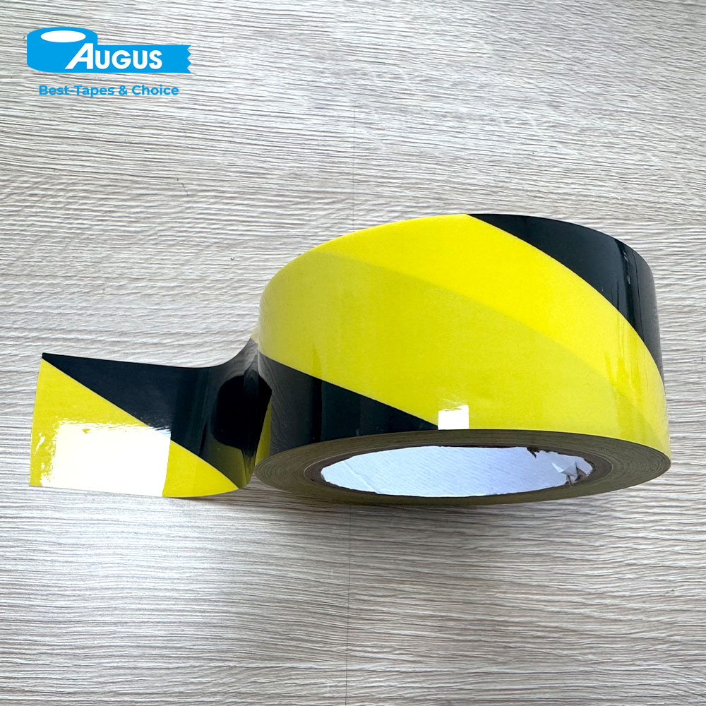 PVC Floor Marking Tape – Industrial Grade Black& Yellow Striped PVC Vinyl Floor Tape, Safety Marking Tape