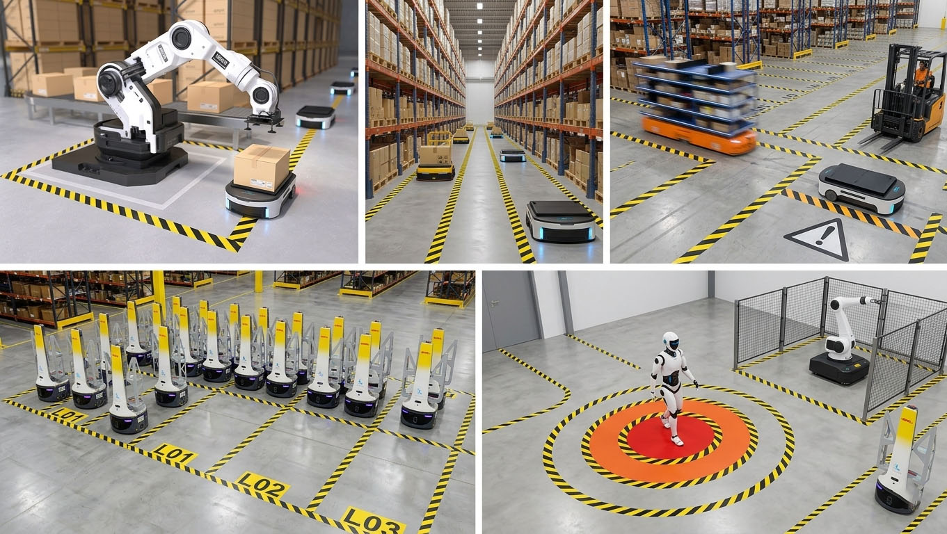 PVC Floor Marking Tape – Industrial Grade Black& Yellow Striped PVC Vinyl Floor Tape, Safety Marking Tape